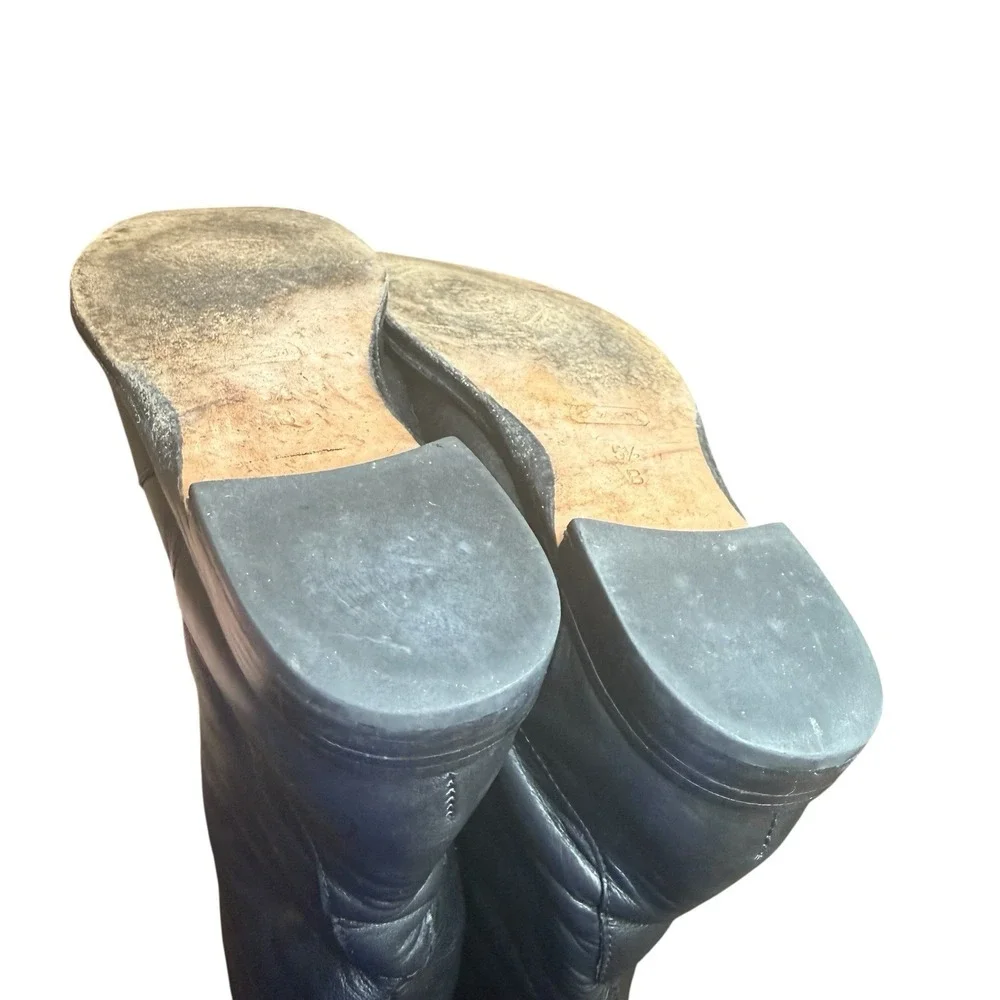Coach Cheyenne Black Riding Equestrian Leather Over The Knee Boots 5.5 B‎ Luxury